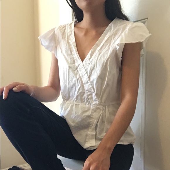 J Crew | Strong shoulder White Blouse - Picture 2 of 5
